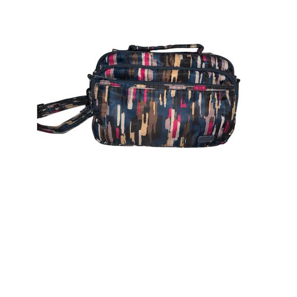 LUG Scoop Crossbody Bag Abstract Blue Pink Multi
Print Travel Purse RFID - Picture 2 of 8